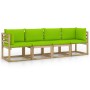 4-seater garden sofa with bright green cushions by vidaXL, Garden sets - Ref: Foro24-3065269, Price: 246,99 €, Discount: %