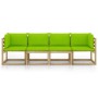 4-seater garden sofa with bright green cushions by vidaXL, Garden sets - Ref: Foro24-3065269, Price: 246,99 €, Discount: %