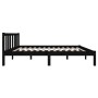 Black solid wood bed frame 120x190 cm by vidaXL, Beds and slatted bases - Ref: Foro24-814858, Price: 113,99 €, Discount: %