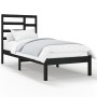 Solid black pine wood bed frame 90x200 cm by vidaXL, Beds and slatted bases - Ref: Foro24-3105784, Price: 99,73 €, Discount: %