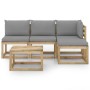 5-piece garden furniture set with gray cushions by vidaXL, Garden sets - Ref: Foro24-3064970, Price: 291,99 €, Discount: %