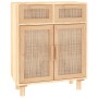 Brown solid pine wood and natural rattan sideboard 60x30x75 cm by vidaXL, Sideboards - Ref: Foro24-345638, Price: 132,39 €, D...