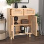 Braunes Sideboard aus massivem Kiefernholz und natürlichem Rattan 60x30x75 cm von vidaXL, Sideboards - Ref: Foro24-345638, Pr...