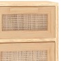 Braunes Sideboard aus massivem Kiefernholz und natürlichem Rattan 60x30x75 cm von vidaXL, Sideboards - Ref: Foro24-345638, Pr...