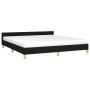 Bed frame with black fabric headboard 160x200 cm by vidaXL, Beds and slatted bases - Ref: Foro24-347425, Price: 121,63 €, Dis...