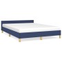 Bed frame with blue fabric headboard 140x190 cm by vidaXL, Beds and slatted bases - Ref: Foro24-347413, Price: 139,99 €, Disc...