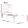 Estructura de cama madera maciza 100x200 cm de vidaXL, Camas y somieres - Ref: Foro24-3105785, Precio: 84,22 €, Descuento: %