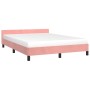 Estructura de cama con cabecero de terciopelo rosa 140x190 cm de vidaXL, Camas y somieres - Ref: Foro24-347572, Precio: 131,9...