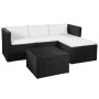 3-teiliges synthetisches Rattan schwarz und weiß Gartenmöbel-Set von vidaXL, Gartensets - Ref: Foro24-44168, Preis: 276,92 €,...