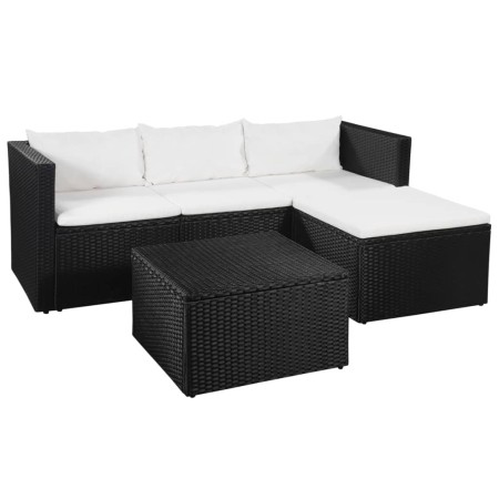 3-piece garden furniture set in black and white synthetic rattan by vidaXL, Garden sets - Ref: Foro24-44168, Price: 276,92 €,...