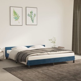 Dark blue velvet bed frame with headboard 160x200 cm by vidaXL, Beds and slatted bases - Ref: Foro24-347583, Price: 137,99 €,...