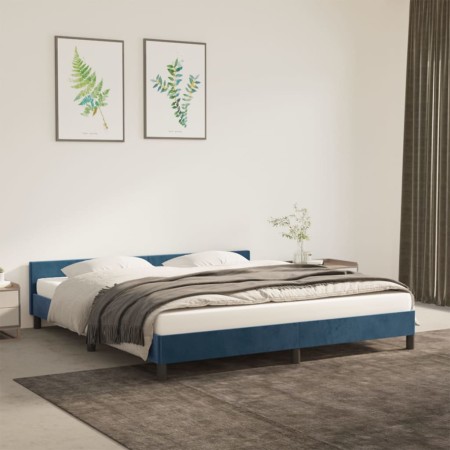 Dark blue velvet bed frame with headboard 160x200 cm by vidaXL, Beds and slatted bases - Ref: Foro24-347583, Price: 142,45 €,...