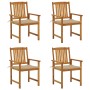 Garden chairs with cushions 4 units solid acacia wood by vidaXL, Garden chairs - Ref: Foro24-3061174, Price: 288,38 €, Discou...