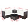 Set muebles de jardín 4 piezas y cojines ratán sintético marrón de vidaXL, Conjuntos de jardín - Ref: Foro24-42892, Precio: 4...