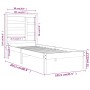 Estructura de cama de madera maciza gris 100x200 cm de vidaXL, Camas y somieres - Ref: Foro24-3105787, Precio: 96,41 €, Descu...