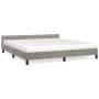 Bed frame with light gray velvet headboard 160x200cm by vidaXL, Beds and slatted bases - Ref: Foro24-347579, Price: 125,82 €,...