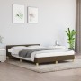 Dark brown fabric bed frame with headboard 140x190cm by vidaXL, Beds and slatted bases - Ref: Foro24-347410, Price: 123,77 €,...