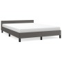 Estructura de cama con cabecero cuero sintético gris 140x190 cm de vidaXL, Camas y somieres - Ref: Foro24-347499, Precio: 130...