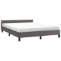 Bed frame with headboard gray synthetic leather 140x190 cm by vidaXL, Beds and slatted bases - Ref: Foro24-347499, Price: 131...