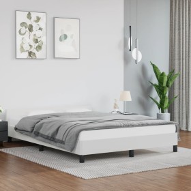 White synthetic leather headboard bed frame 140x190 cm by vidaXL, Beds and slatted bases - Ref: Foro24-347496, Price: 138,99 ...