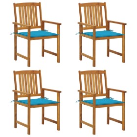 Garden chairs with cushions 4 units solid acacia wood by vidaXL, Garden chairs - Ref: Foro24-3061176, Price: 267,99 €, Discou...