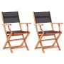 Folding garden chairs 2 units eucalyptus wood black textilene by vidaXL, Garden chairs - Ref: Foro24-48692, Price: 145,62 €, ...