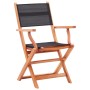 Folding garden chairs 2 units eucalyptus wood black textilene by vidaXL, Garden chairs - Ref: Foro24-48692, Price: 145,62 €, ...