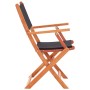 Folding garden chairs 2 units eucalyptus wood black textilene by vidaXL, Garden chairs - Ref: Foro24-48692, Price: 145,62 €, ...