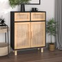 Black sideboard solid pine wood and natural rattan 60x30x75 cm by vidaXL, Sideboards - Ref: Foro24-345637, Price: 132,39 €, D...