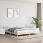 Bed frame with cream fabric headboard 160x200 cm by vidaXL, Beds and slatted bases - Ref: Foro24-347428, Price: 131,85 €, Dis...