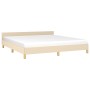 Bed frame with cream fabric headboard 160x200 cm by vidaXL, Beds and slatted bases - Ref: Foro24-347428, Price: 129,62 €, Dis...