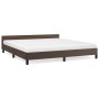 Estructura de cama cabecero cuero sintético marrón 160x200 cm de vidaXL, Camas y somieres - Ref: Foro24-347510, Precio: 140,4...