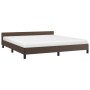 Estructura de cama cabecero cuero sintético marrón 160x200 cm de vidaXL, Camas y somieres - Ref: Foro24-347510, Precio: 140,4...