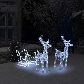 Weihnachtsdekoration Rentier und Schlitten Acryl 160 LEDs 130 cm von vidaXL, Weihnachtsbeleuchtung - Ref: Foro24-289979, Prei...