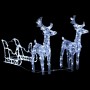 Christmas decoration reindeer and sleigh acrylic 160 LEDs 130 cm by vidaXL, Christmas lights - Ref: Foro24-289979, Price: 85,...