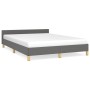 Estructura de cama con cabecero de tela gris oscuro 140x190 cm de vidaXL, Camas y somieres - Ref: Foro24-347408, Precio: 113,...