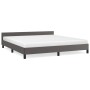 Bed frame with headboard gray synthetic leather 160x200cm by vidaXL, Beds and slatted bases - Ref: Foro24-347511, Price: 146,...