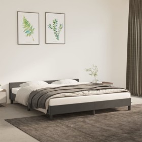 Dark gray velvet bed frame with headboard 160x200 cm by vidaXL, Beds and slatted bases - Ref: Foro24-347580, Price: 127,12 €,...