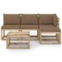 5-piece garden furniture set with taupe gray cushions by vidaXL, Garden sets - Ref: Foro24-3065180, Price: 291,99 €, Discount: %