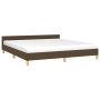 Bed frame with headboard in brown fabric 160x200 cm by vidaXL, Beds and slatted bases - Ref: Foro24-347426, Price: 120,94 €, ...