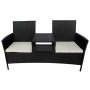 2-seater garden sofa with black synthetic rattan table by vidaXL, garden benches - Ref: Foro24-42844, Price: 217,88 €, Discou...