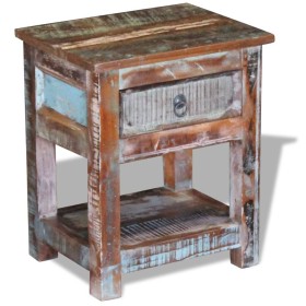 Mesa auxiliar con 1 cajón madera maciza reciclada 43x33x51 cm de vidaXL, Mesas auxiliares - Ref: Foro24-243456, Precio: 122,9...