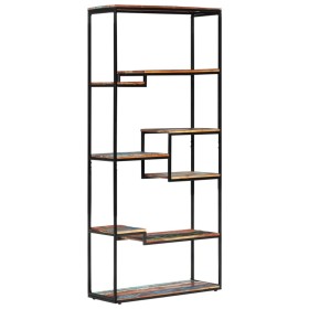 Estantería de madera maciza reciclada 80x30x180 cm de vidaXL, Librerías y estanterías - Ref: Foro24-320941, Precio: 283,09 €,...