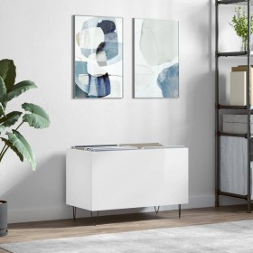 Glossy white plywood disc cabinet 74.5x38x48 cm by vidaXL, CD and DVD storage - Ref: Foro24-831726, Price: 37,99 €, Discount: %