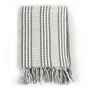 Gray and white cotton striped blanket 160x210 cm by vidaXL, Blankets - Ref: Foro24-245328, Price: 24,31 €, Discount: %