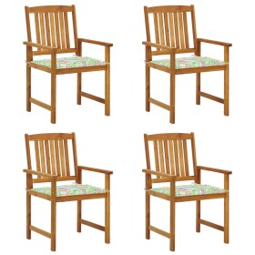 Garden chairs with cushions 4 units solid acacia wood by vidaXL, Garden chairs - Ref: Foro24-3061192, Price: 269,26 €, Discou...