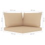 4-seater garden sofa with beige cushions by vidaXL, Garden sets - Ref: Foro24-3065029, Price: 287,45 €, Discount: %