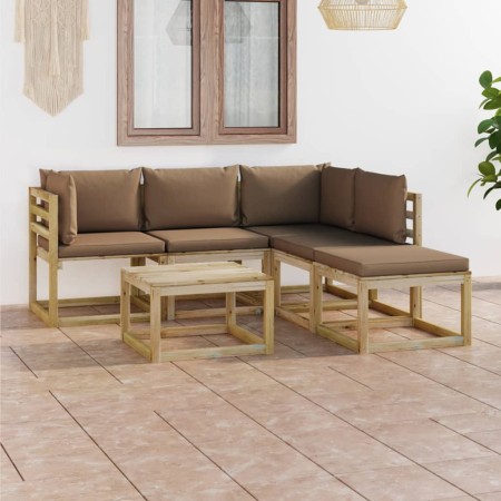 6-piece garden furniture set with taupe cushions by vidaXL, Garden sets - Ref: Foro24-3065184, Price: 353,99 €, Discount: %