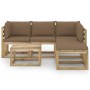 6-piece garden furniture set with taupe cushions by vidaXL, Garden sets - Ref: Foro24-3065184, Price: 353,99 €, Discount: %