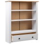 Librería de madera maciza pino estilo Panamá blanco 80x35x110 cm de vidaXL, Librerías y estanterías - Ref: Foro24-282669, Pre...